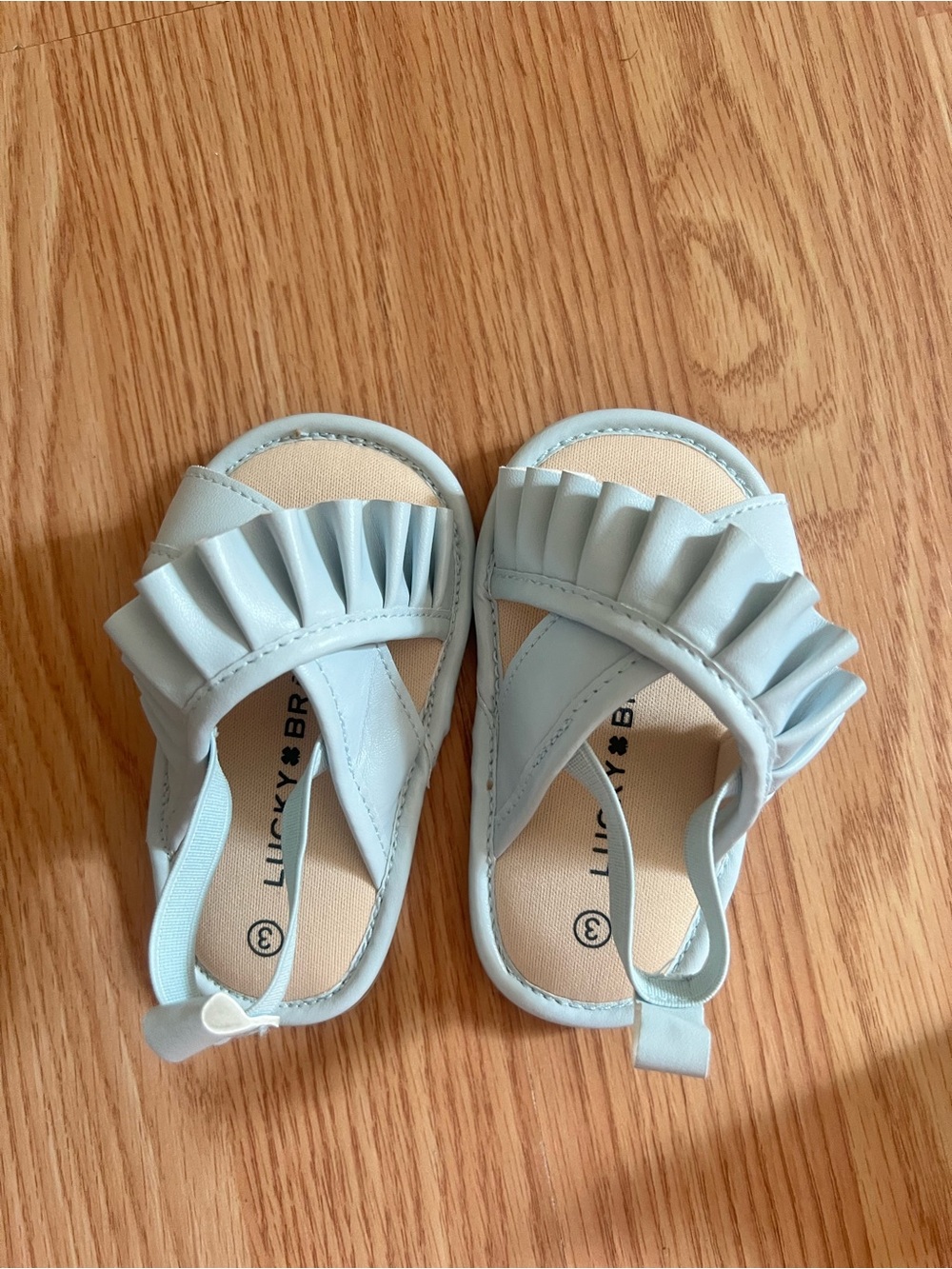 Lucky Brand Baby Girls Light Blue Ruffle Strap Sandals
